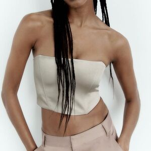 Zara Satin Effect Crop Top (Corset)